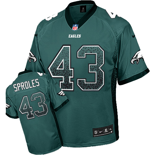 Men's Elite Darren Sproles Nike Jersey Midnight Green - #43 Drift Fashion NFL Philadelphia Eagles